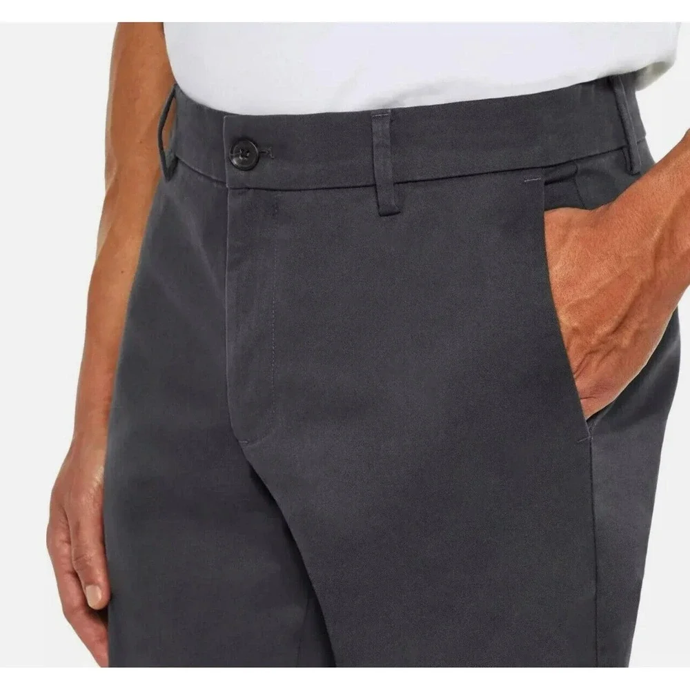 Banana Republic Chino Pant Mens 40x32 Gray New Straight Slim Fit Stretch Cotton